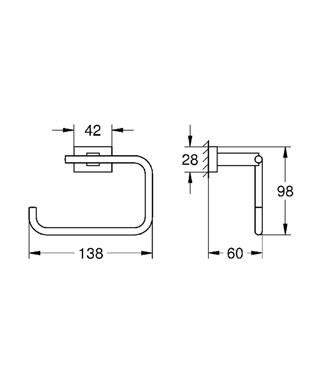 Держатель туалетной бумаги Grohe Essentials Cube 40507000
