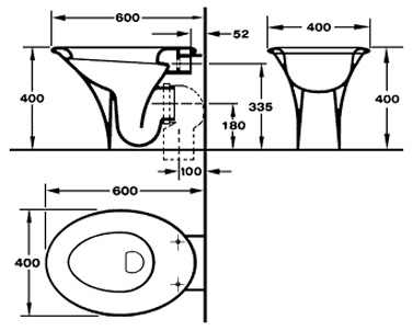 Унитаз приставной Hatria Sculture YXZ301