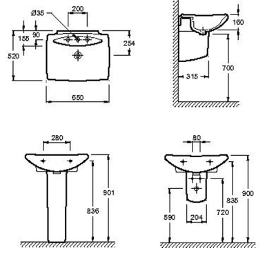 Полупьедестал для раковины Jacob Delafon Escale 19028W-00