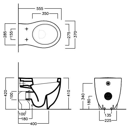 Чаша для унитаза приставного Hatria Le Fiabe Y1AD