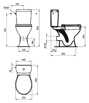 Унитаз-компакт Vidima СеваФреш E406161