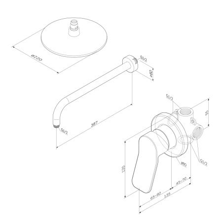 Душевой комплект Am.Pm X-Joy FB85A2R002 черный