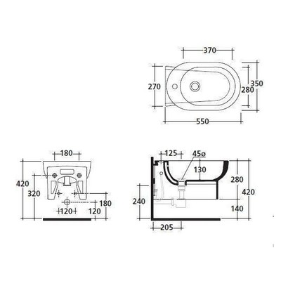 Биде подвесное Galassia M2 5246