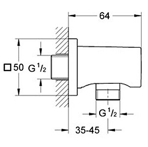 Шланговое подключение Grohe Rainshower 27076000 хром