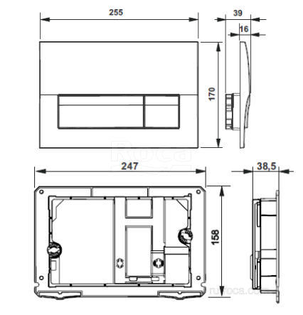 Кнопка смыва Roca Active 8901170B2 хром матовый