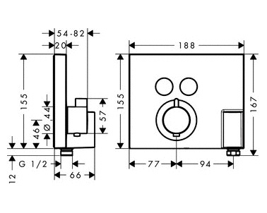 Термостат Hansgrohe Shower Select 15765000 для ванны с душем, хром