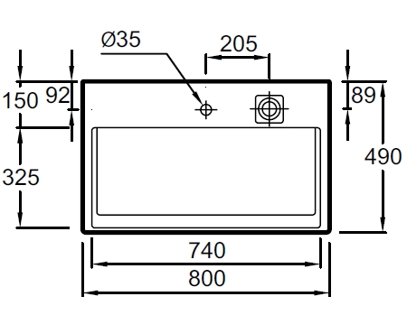 Раковина Jacob Delafon Terrace EXD9112-00 80 см, с подсветкой