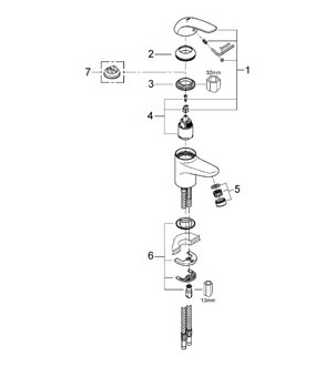 Смеситель Grohe Euroeco 32734000 для раковины