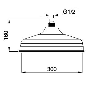 Верхний душ Cezares CZR-U-SP8-30-02 бронза