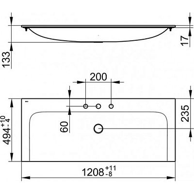 Мебельная раковина Keuco Plan 32980311203 120 см