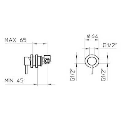 Смеситель Bossini Z10201473BOS001 для душа, черный матовый