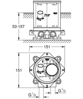 Cкрытая монтажная часть Grohe 45984001 для излива для ванны