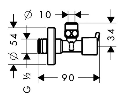 Вентиль Hansgrohe S 13901000 с рукояткой