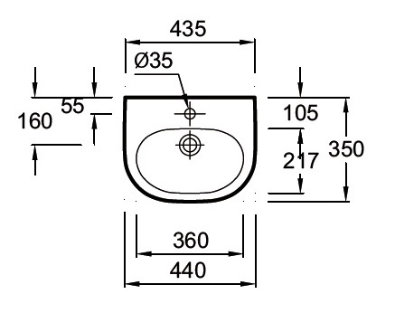 Раковина Jacob Delafon Kandel E1473-00 44х35 см