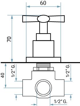 Встраиваемый дивертер Emmevi Spirit New 31029/CR для душа, хром