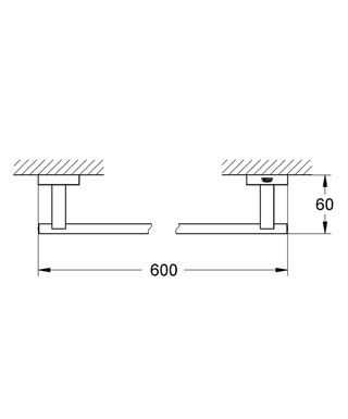 Полотенцедержатель Grohe Essentials Cube 40509000 60 см