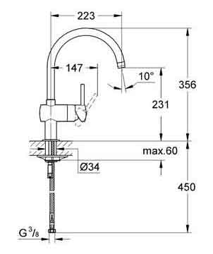 Смеситель Grohe Minta 32917000 для кухонной мойки
