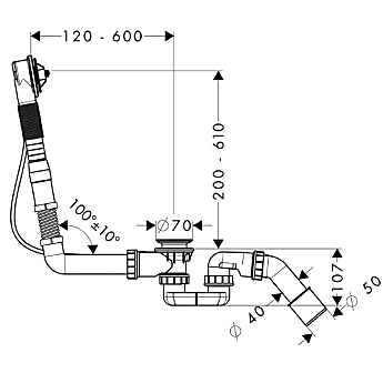 Сифон Hansgrohe Flexaplus 58146180 для ванны