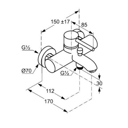 Смеситель Kludi Bozz 38691N076 для ванны с душем, золото брашированное