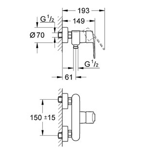 Смеситель Grohe Eurostyle Cosmopolitan 33590002 для душа