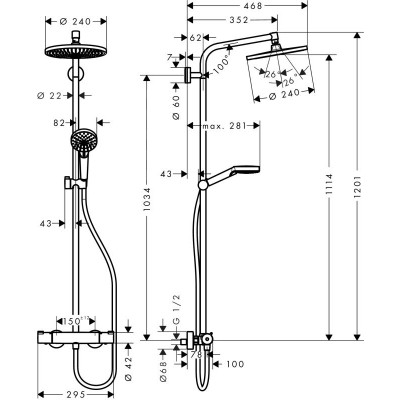 Душевая стойка Hansgrohe Crometta 240 27267000 хром