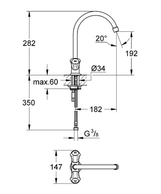 Смеситель Grohe Costa L 31831001 для кухонной мойки