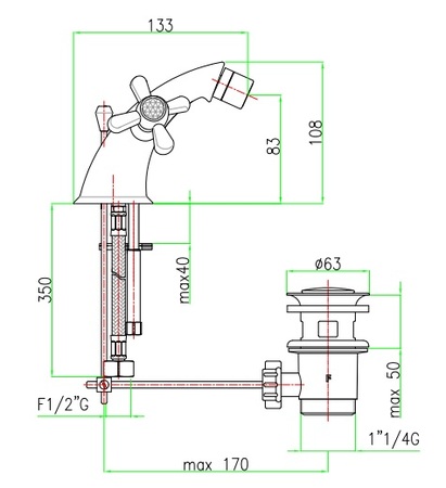 Смеситель Fiore Margot Sky 01ZZ0632 для биде, бронза