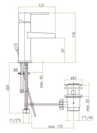 Смеситель Fiore Katana 77CR7526 для раковины, каскадный