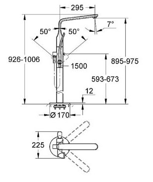 Смеситель Grohe Veris 32222001 для ванны