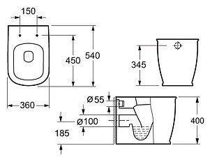 Унитаз приставной BelBagno Prado BB10150CB
