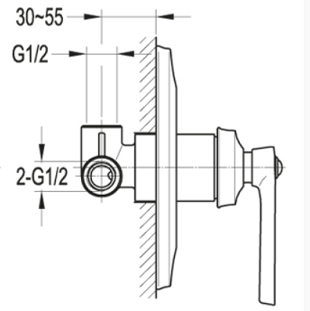 Смеситель Cezares Liberty LIBERTY-F-DIM-01 для душа