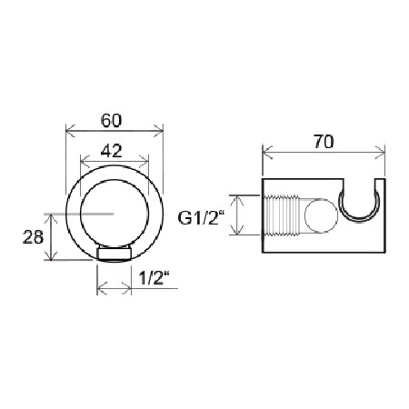 Шланговое подключение Ravak 706.00 X07P206 с держателем