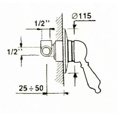 Смеситель Fortezza Otello RS.OTL- 210 BI DO. для душа