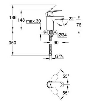 Смеситель Grohe Eurosmart Cosmopolitan 32824000 для раковины