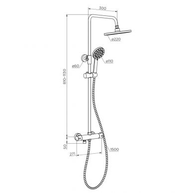 Душевая стойка Dorff Futura D0710522 черный
