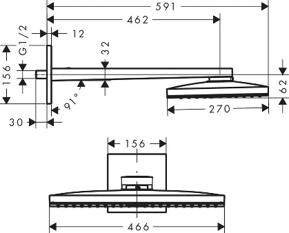 Верхний душ Hansgrohe Rainmaker Select 24013400 белый/хром