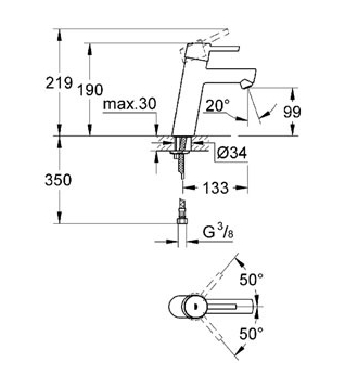 Смеситель Grohe Concetto 23451001 для раковины