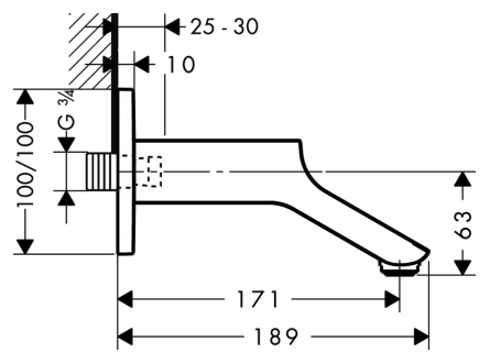 Излив Axor Urquiola 11430000 для ванны, хром