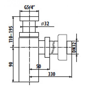 Сифон Jika Cubito 3747300040001 для раковины