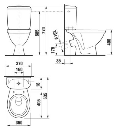 Унитаз-компакт Jika Lyra 8242340002429 косой выпуск, нижний подвод