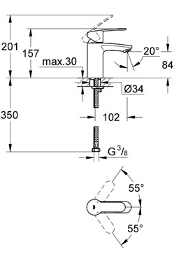 Смеситель Grohe Eurostyle Cosmopolitan 3246820E для раковины
