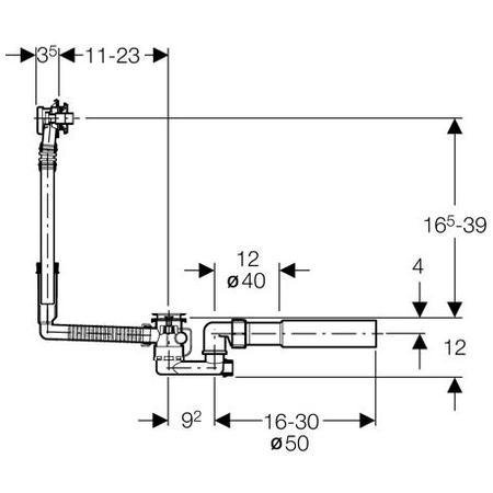 Слив-перелив Geberit 150.520.21.1 для ванны, хром