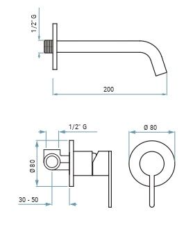 Смеситель Emmevi Filobrass 85155/NEO для раковины, черный матовый