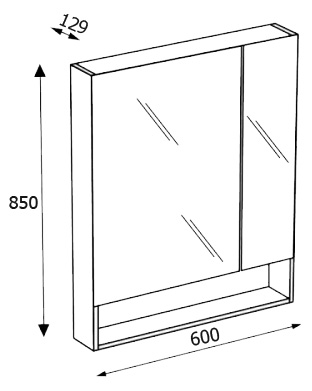 Шкаф-зеркало Roca Gap ZRU9302751 60 фиолетовый