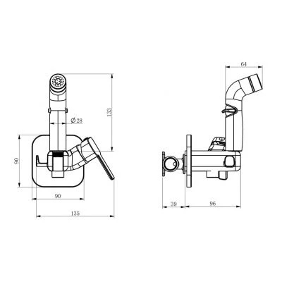 Гигиенический душ со смесителем RUSH Capri CA1435-99G золото