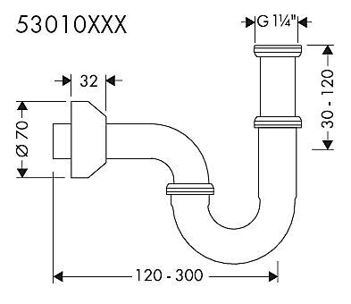 Сифон для раковины Hansgrohe 53010000 хром