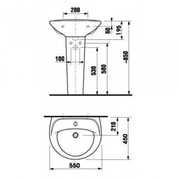 Раковина Jika Lyra 8142710001049 55x45x19,5 белый