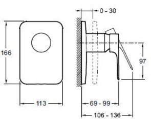 Смеситель Jacob Delafon Aleo+ E98706-CP для душа