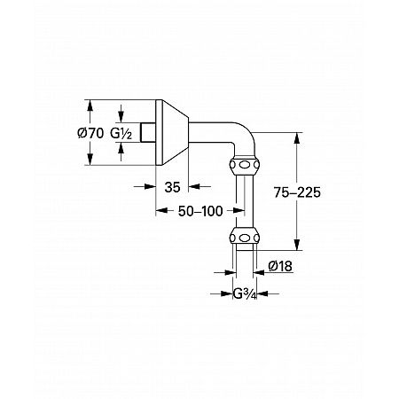 Отвод Grohe 12407000 хром