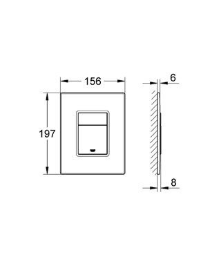 Кнопка смыва Grohe Skate Cosmopolitan Glass 389160A0 для унитаза, титаниум